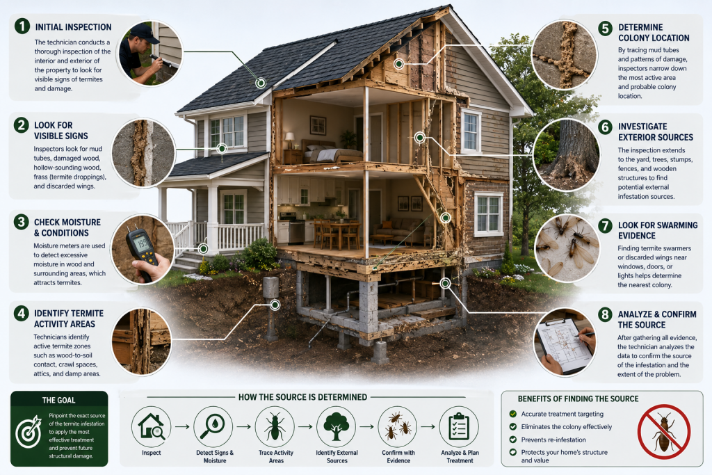 How Does a Termite Control Company Determine the Source of a Termite Infestation?