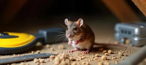 Commercial rodent control finding rodent entry points during commercial rodent control inspection